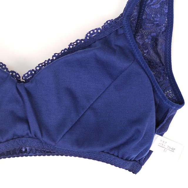 ノンワイヤーブラ 総レース ノンストレス 育乳 ナイトブラ フロントホック