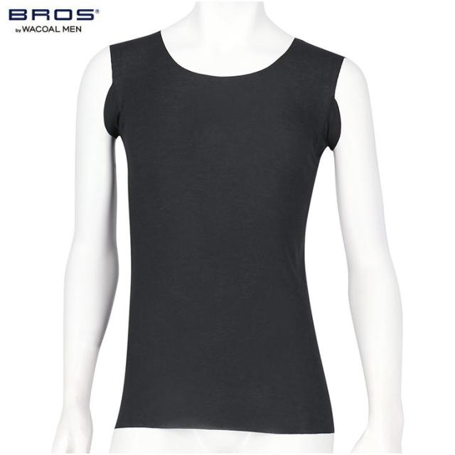 ワコール ブロス BROS メンズ 下着 肌着 男性用 メンズシャツ タンクトップ ノースリーブ GL5211 ML オーガニック綿混インナー 無地 クルーネック 汗取り機能 吸汗速乾 通気性 抗菌防臭 日本製 国産