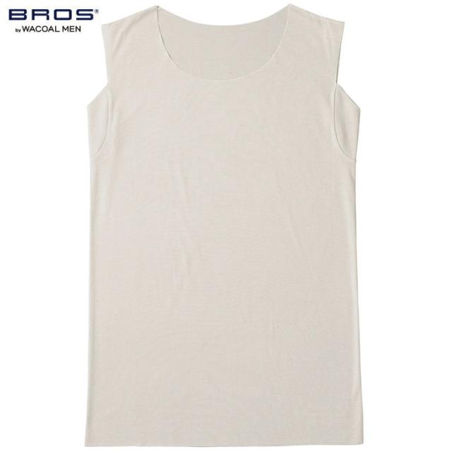ワコール ブロス BROS メンズ 下着 肌着 男性用 メンズシャツ タンクトップ ノースリーブ GL5211 ML オーガニック綿混インナー 無地 クルーネック 汗取り機能 吸汗速乾 通気性 抗菌防臭 日本製 国産