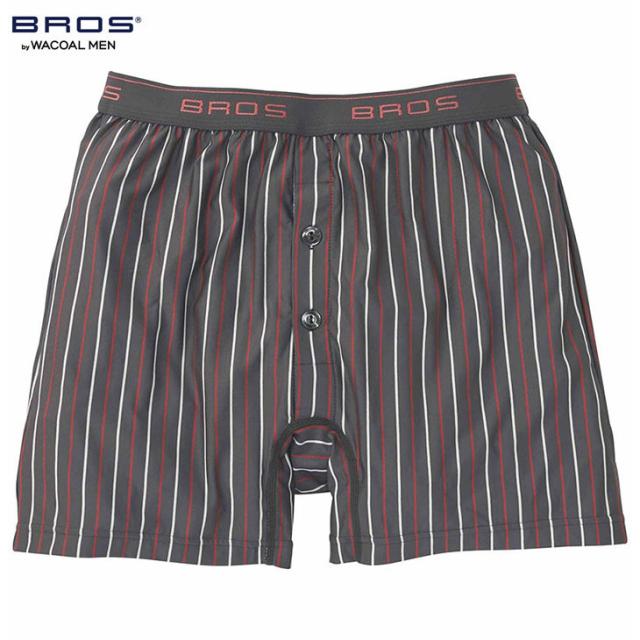  ワコール ブロス BROS メンズ 下着 男性向け メンズ トランクス 前開き  GT4111 ML ストライプ ストレッチ素材 インナー パンツ