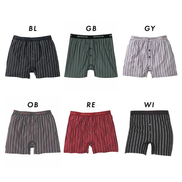  ワコール ブロス BROS メンズ 下着 男性向け メンズ トランクス 前開き  GT4111 ML ストライプ ストレッチ素材 インナー パンツ
