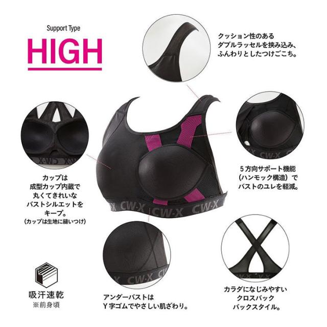 CWX CW-X レディース スポーツブラ ランニング フィットネス ジョギング スポーツ 運動 スポブラ ゴルフ HTY128