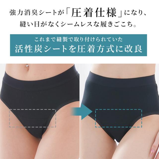 おならパンツ 消臭パンツ 消臭下着 消臭ショーツ エチケットパンツ ハイウエスト レディース 女性用 過敏性腸症候群 ガス型