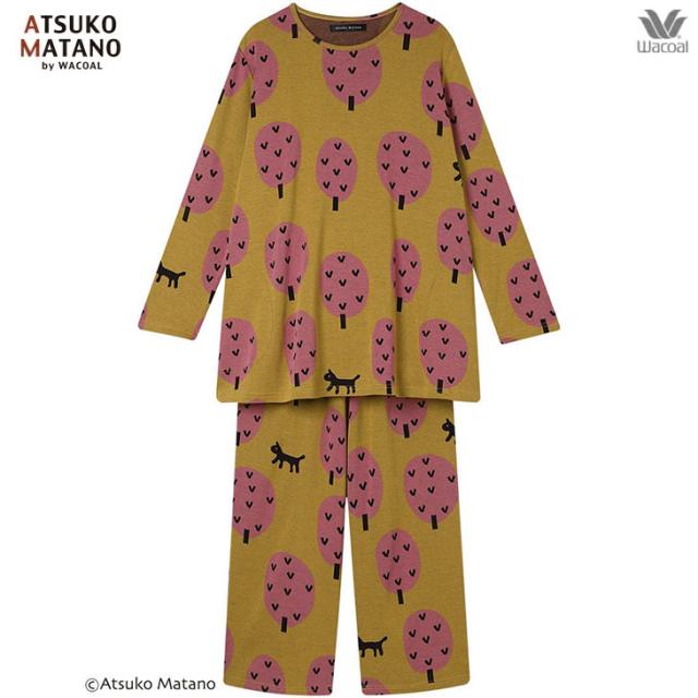 ワコール wacoal マタノアツコ ルームウェア hdw515 部屋着 パジャマ ナイトウェア パジャマ 長袖 秋冬 コットン