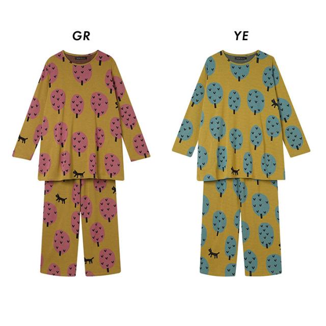 ワコール wacoal マタノアツコ ルームウェア hdw515 部屋着 パジャマ ナイトウェア パジャマ 長袖 秋冬 コットン