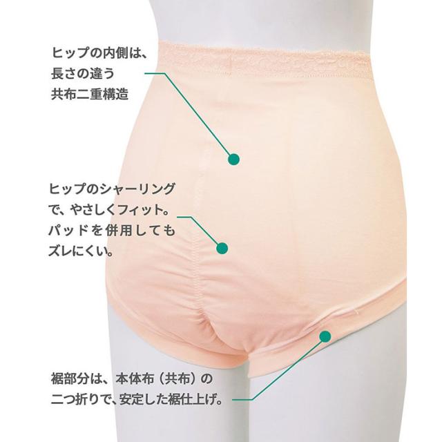 ワコール らくらくパートナー ショーツ パンツ 下着 インナー はきこみ丈深め 防水布付き 尿もれ 失禁 介護 dsl510