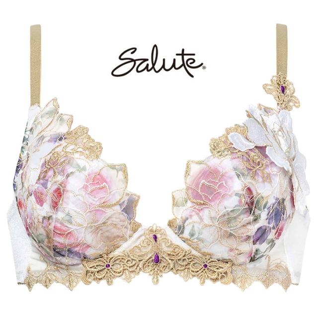 サルート Salute ブラジャー VIVALINEブラ 3/4 DEFカップブラ 下着 ランジェリー ワコール Wacoal 花柄 フラワー柄 スワロフスキー セクシー 17シリーズ btj417