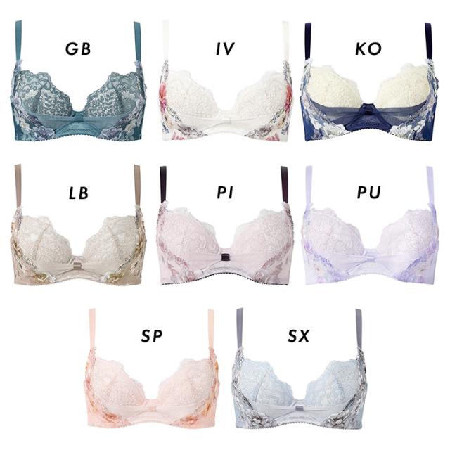 下着 インナー ブラジャー ブラ ワコール Wacoal 谷間 脇高タイプ デコルテ バストアップ バストメイク 谷間メイク リボンブラ 脇高タイプ 花柄 フラワー柄 刺繍 レース 着やせ bxb443 BCカップ ribbonbra