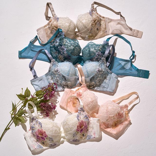 下着 インナー ブラジャー ブラ ワコール Wacoal 谷間 脇高タイプ デコルテ バストアップ バストメイク 谷間メイク リボンブラ 脇高タイプ 花柄 フラワー柄 刺繍 レース 着やせ bxb443 BCカップ ribbonbra