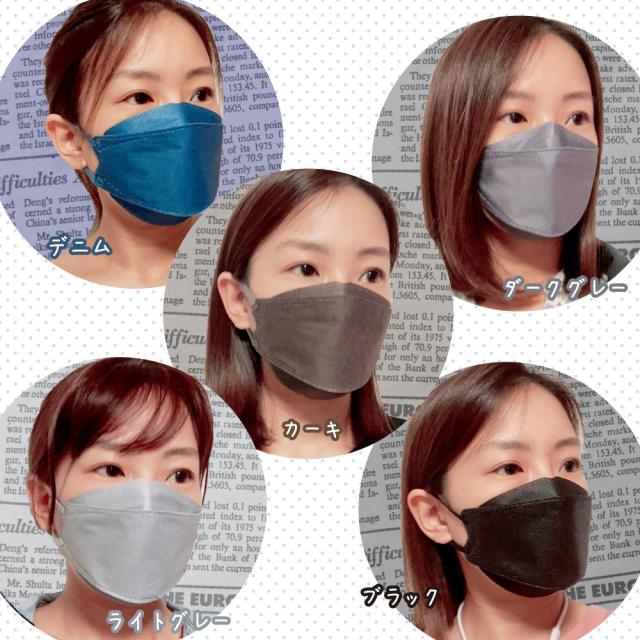 ファッションフィットマスク 15色セット RUDDY/PASTEL/DARK 15枚 高機能99%カット | 使い捨て 柳型 立体マスク 4層構造 おしゃれ 血色 くすみ カラフル】