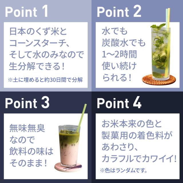 米ストロー 60本 (20本入×3箱セット) | お米でできたストロー エコ SDGs