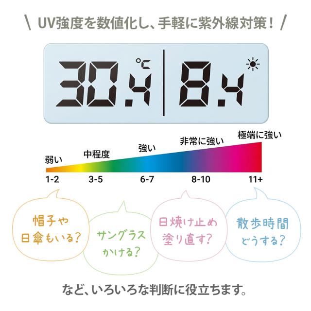 紫外線 日焼け 熱中症 対策 持ち運び 軽い 小さい 夏 日差し 計測 アウトドア キャンプ