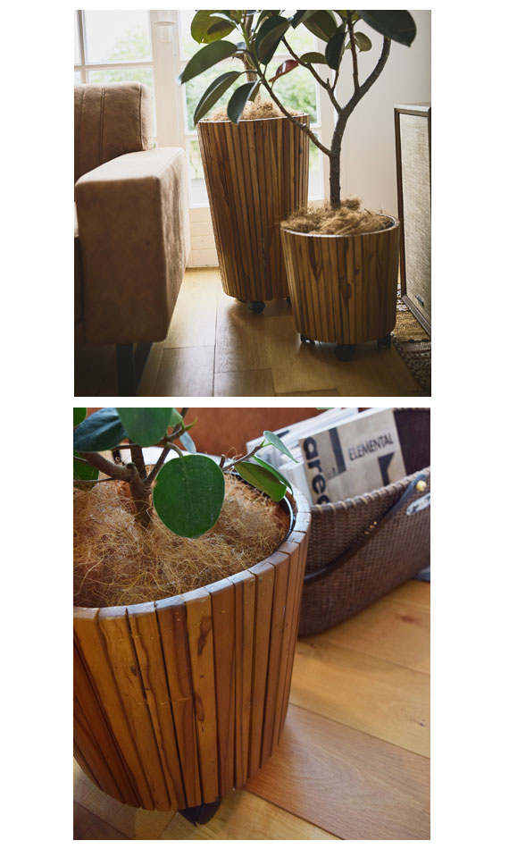 Pet Plant ラタンバッグ M (収納ボックス/植木鉢/ブラウン) gg-1561-4.jpg