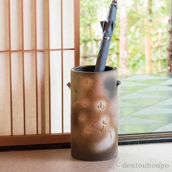 【新品・未使用】コゲビードロ流し　傘立て　長壺　へちもん　信楽焼　インテリア 新品・未使用】コゲビードロ流し 傘立て 長壺 へちもん 信楽焼