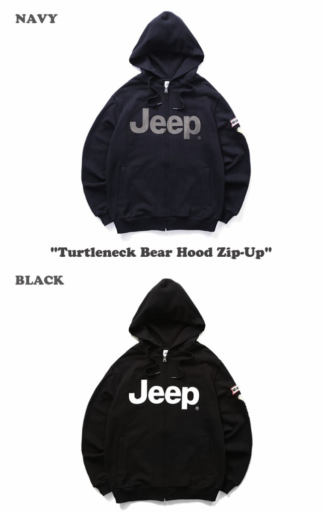 ジープ パーカー Jeep メンズ レディース Turtleneck Bear Hood Zip-Up 全4色  JN5TZU064BK/IV/MW/NA ウェア｜au PAY マーケット