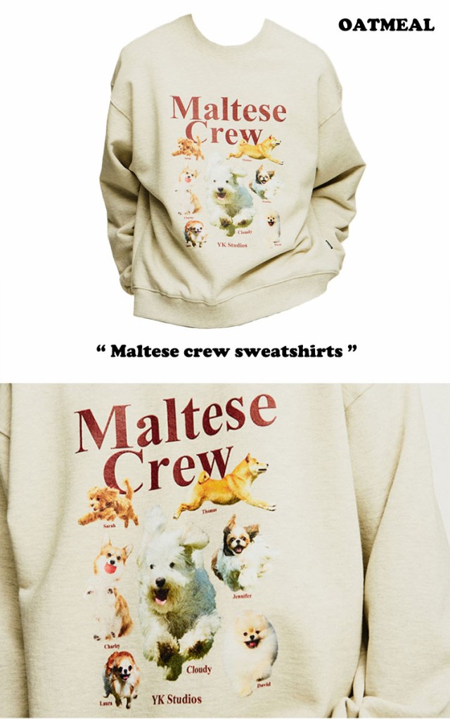 ワイケイ トレーナー WAI KEI Maltese crew sweatshirts マルチーズ