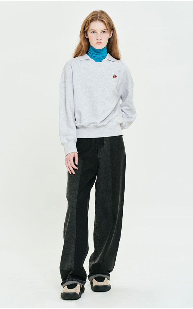 キルシー トレーナー KIRSH 正規販売店 CHERRY OPEN COLLAR SWEATSHIRT