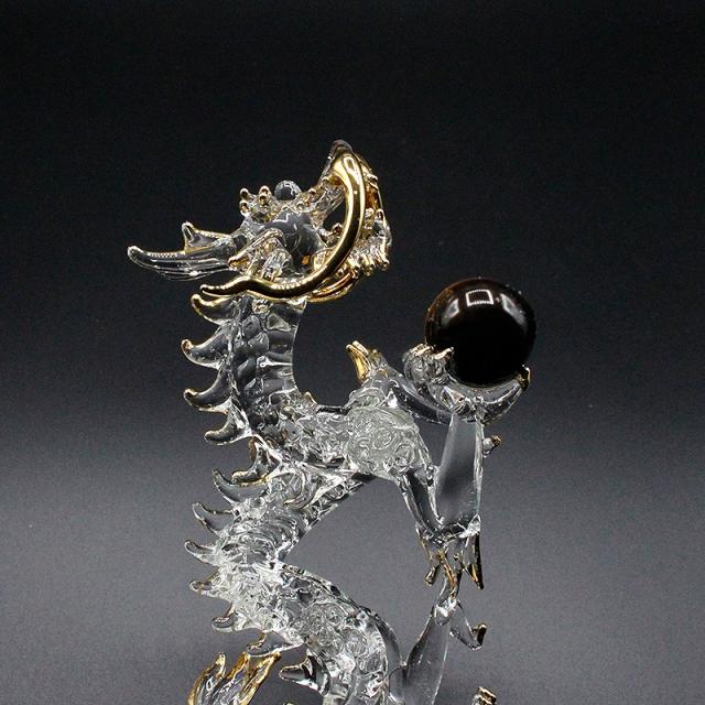 天然 虎目石 タイガーアイ 持ち クリスタル 天上 金運 昇龍 龍