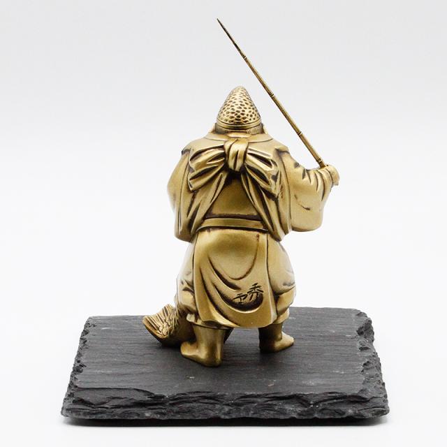 古美金色メッキの恵比寿天様の置物