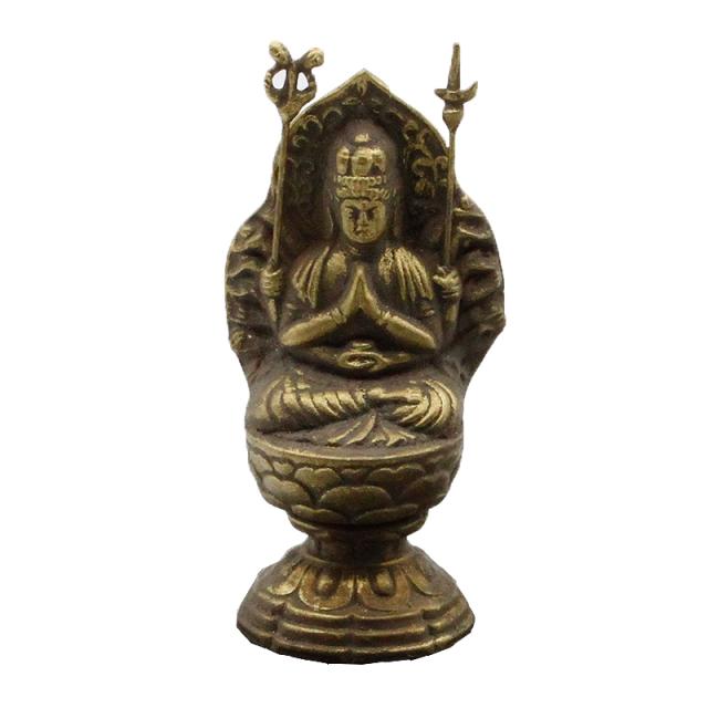古美金色メッキの千手観音様の置物