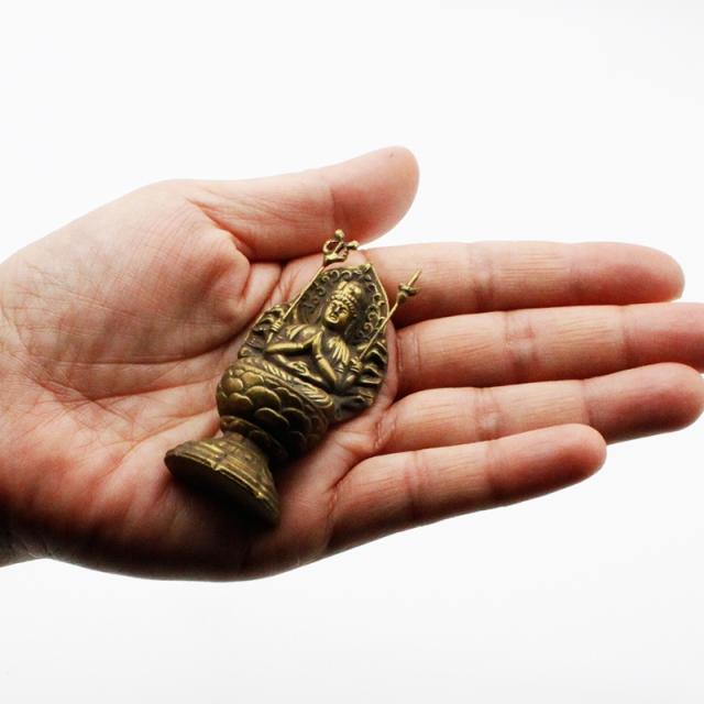 古美金色メッキの千手観音様の置物