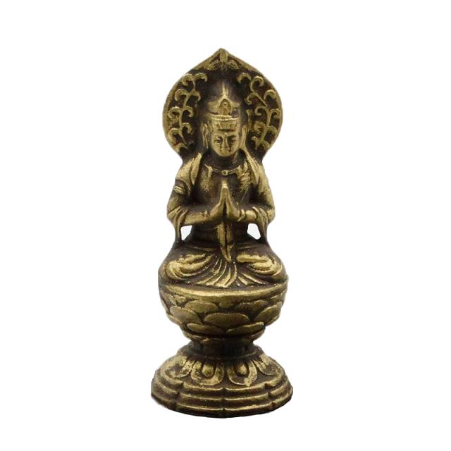 古美金色メッキの勢至菩薩様の置物