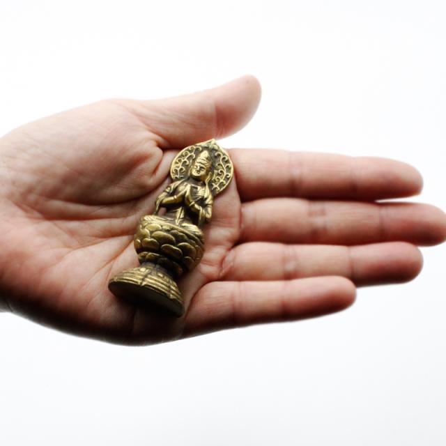 古美金色メッキの勢至菩薩様の置物