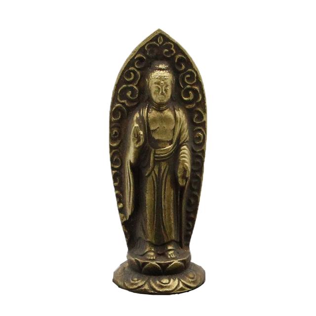 古美金色メッキの阿弥陀如来様の置物