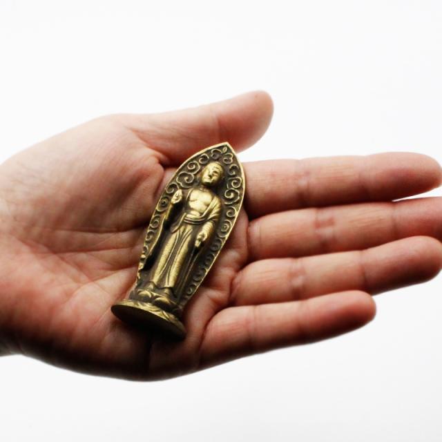 古美金色メッキの阿弥陀如来様の置物