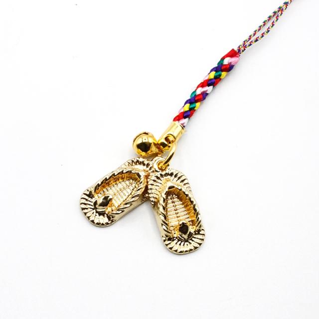 金のわらじのストラップ キーホルダー