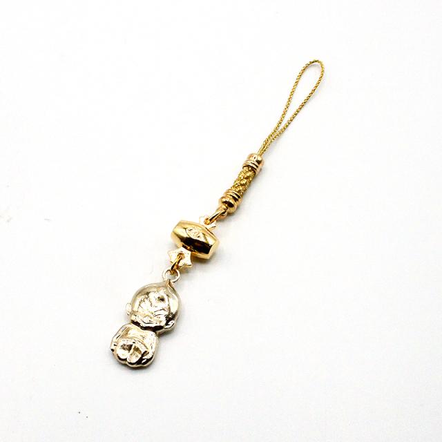 ビリケンさんの小槌と小判のストラップ