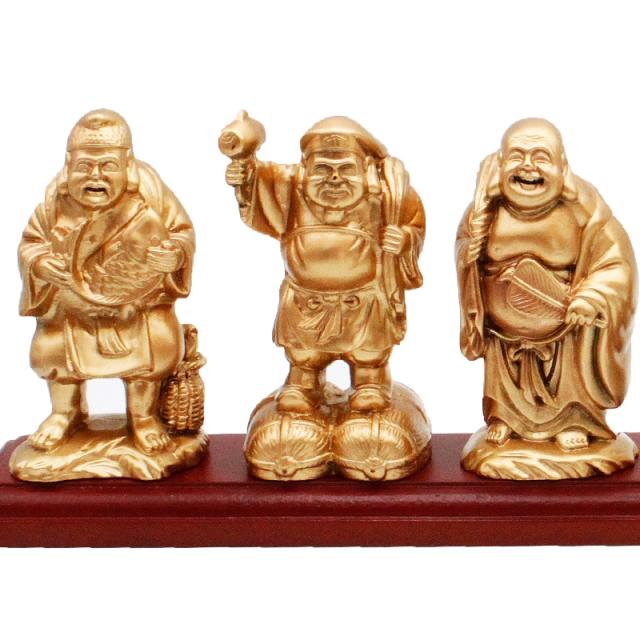 寿山石製の金色七福神