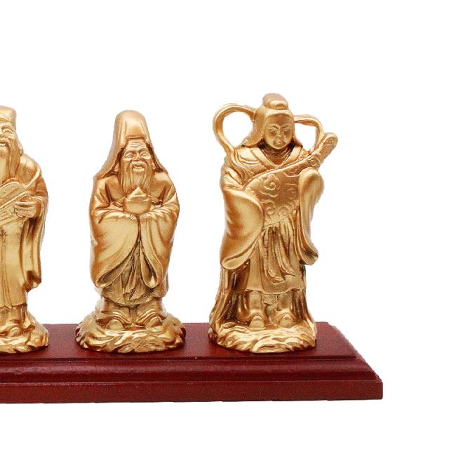 寿山石製の金色七福神