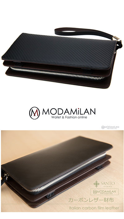 売りつくし価格】イタリアンレザー 財布 イタリアン カーボン レザー