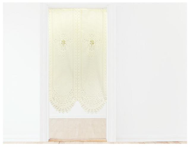 暖簾 カーテン タペストリー 間仕切り レース 洋風 おしゃれ かわいい 女性 女子力 クラシック ロマンチック エレガント  きれい 花柄 バテンレース 刺繍 百合 ユリの花 カサブランカ アマリリス