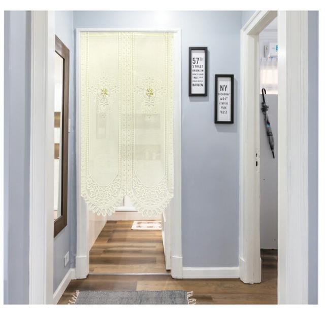 暖簾 カーテン タペストリー 間仕切り レース 洋風 おしゃれ かわいい 女性 女子力 クラシック ロマンチック エレガント  きれい 花柄 バテンレース 刺繍 百合 ユリの花 カサブランカ アマリリス