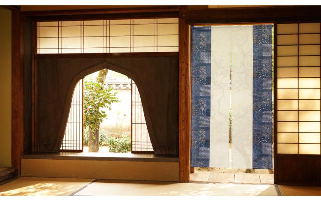 暖簾 のれん norenn カーテン 間仕切り タペストリー パーテーション インテリア 和柄 和風 和室 日本 和柄 粋 古布 古布柄 和モダン モダン 詫び寂び 綿混生地 japanese nippon