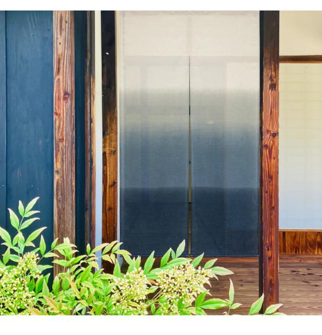 暖簾 norenn カーテン 間仕切り タペストリー 和風 和柄 麻混生地 割れなし ぼかし染め風 暈し ナチュラル シンプル グラデ 高級感 JAPANESE NIPPON 国産 メイドインジャパン