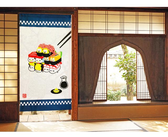 暖簾 norenn カーテン 間仕切り 仕切りカーテン スクリーン タペストリー 目隠し Disney WaltDisney ディズニーインテリア ディズニー家具 ミッキー Mickey Mouse 鮨 寿司 和風 和ディズニー