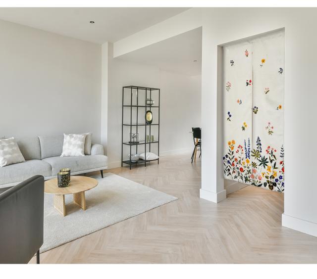 暖簾 norenn カーテン 間仕切り 仕切りカーテン メッセージ暖簾 タペストリー スクリーン 目隠し 癒し かわいい 厚手生地 ナチュラル 刺繍 北欧風 フラワー ボタニカル かわいい 花柄