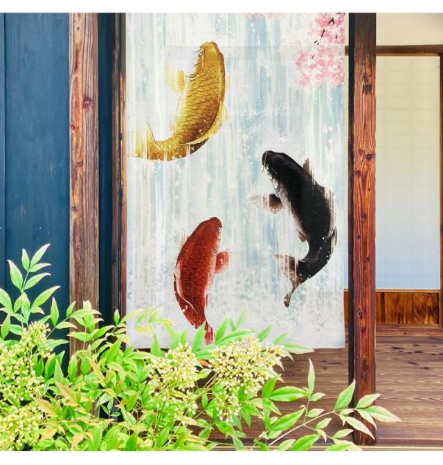 暖簾 norenn カーテン 間仕切り 仕切りカーテン タペストリー スクリーン 目隠し 仕切り 刀剣 戦国武将 武士 戦士 インバウンド 日本 将軍 侍 歴史 戦国時代 家紋 モノトーン