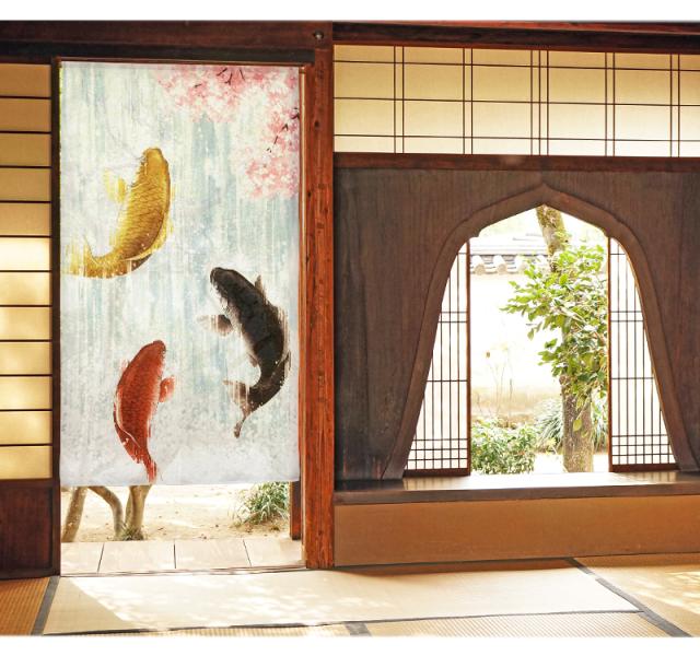 暖簾 norenn カーテン 間仕切り 仕切りカーテン タペストリー スクリーン 目隠し 仕切り 刀剣 戦国武将 武士 戦士 インバウンド 日本 将軍 侍 歴史 戦国時代 家紋 モノトーン