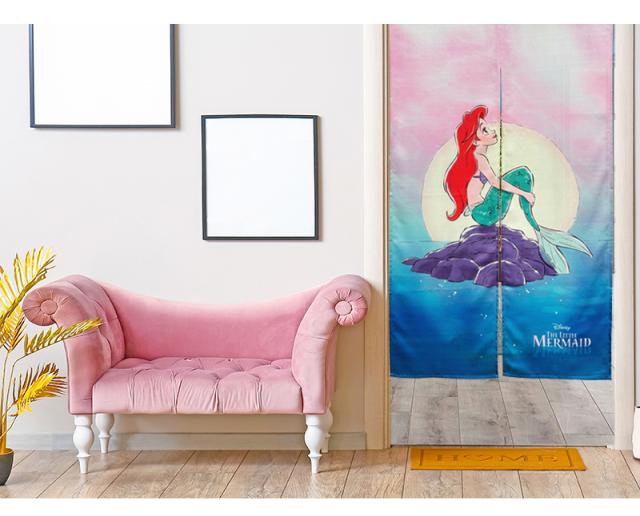 暖簾 norenn カーテン 間仕切り 仕切りカーテン ギフト 贈り物 タペストリー スクリーン 目隠し ディズニー ディズニープリンセス 人魚 アリエル リトルマーメイド 子供部屋 キッズ家具