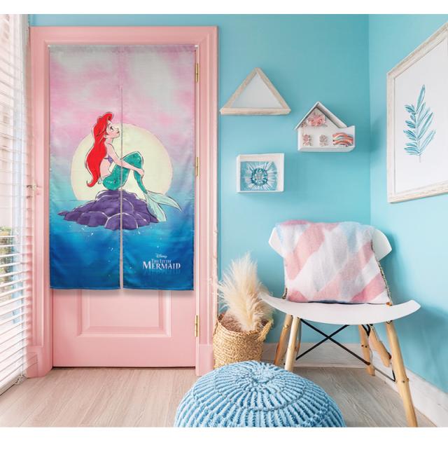 暖簾 norenn カーテン 間仕切り 仕切りカーテン ギフト 贈り物 タペストリー スクリーン 目隠し ディズニー ディズニープリンセス 人魚 アリエル リトルマーメイド 子供部屋 キッズ家具