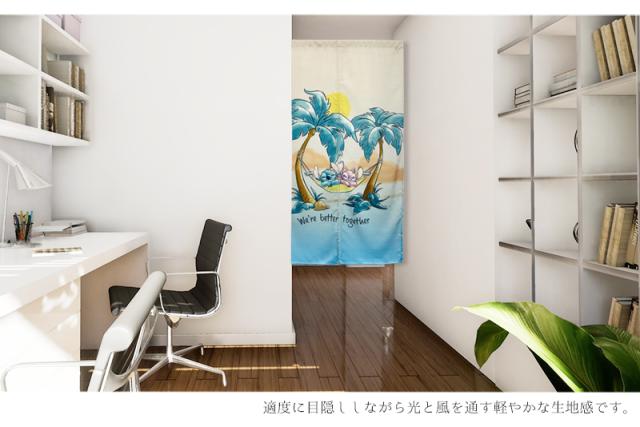 暖簾 norenn カーテン 間仕切り 仕切りカーテン ギフト 贈り物 タペストリー スクリーン 目隠し ディズニー スティッチ Stitch エンジェル ウォルトディズニー 子供部屋 キッズ家具