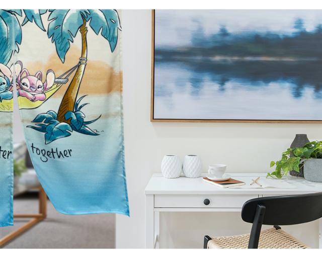 暖簾 norenn カーテン 間仕切り 仕切りカーテン ギフト 贈り物 タペストリー スクリーン 目隠し ディズニー スティッチ Stitch エンジェル ウォルトディズニー 子供部屋 キッズ家具