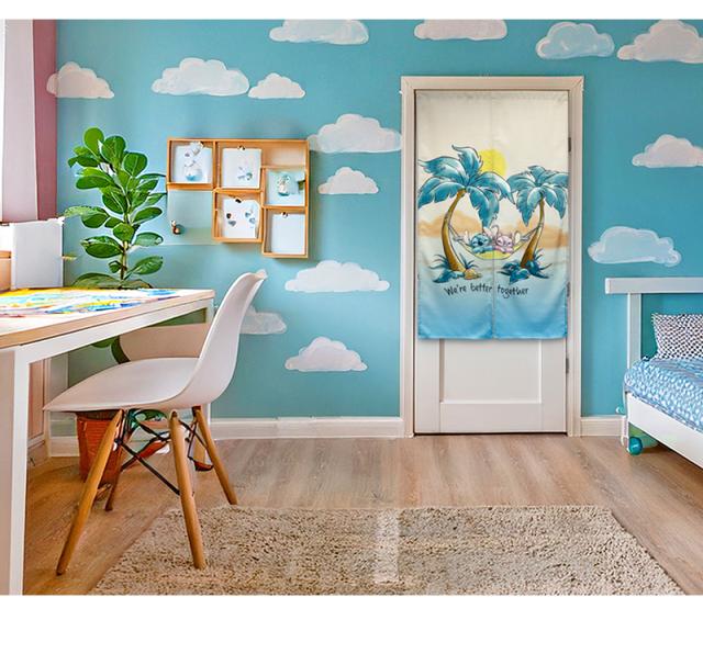 暖簾 norenn カーテン 間仕切り 仕切りカーテン ギフト 贈り物 タペストリー スクリーン 目隠し ディズニー スティッチ Stitch エンジェル ウォルトディズニー 子供部屋 キッズ家具