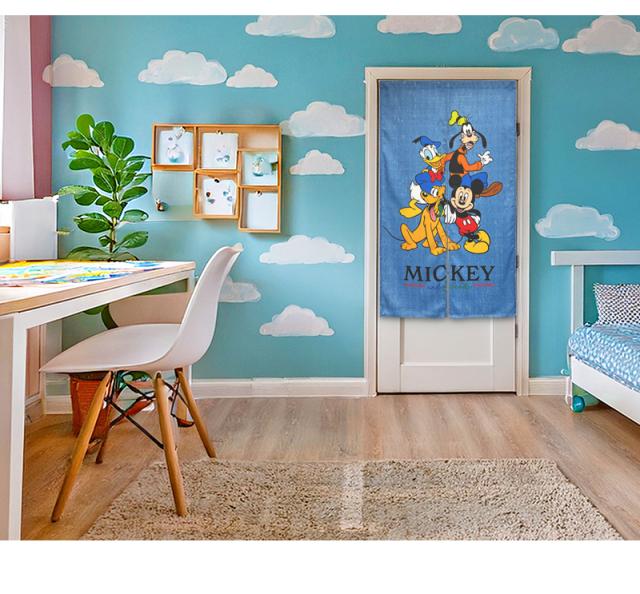 暖簾 norenn カーテン 間仕切り 仕切りカーテン ギフト 贈り物 タペストリー スクリーン 目隠し ディズニー Mickey Mouse Donald Duck Goofy Goof Pluto ウォルトディズニー 子供部屋