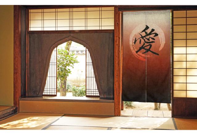 暖簾 norenn カーテン 間仕切り 仕切りカーテン スクリーン タペストリー 目隠し 和柄 和室 和風 漢字 円 円相 毛筆 一筆書き インバウンド お土産 かっこいい 外国人 観光