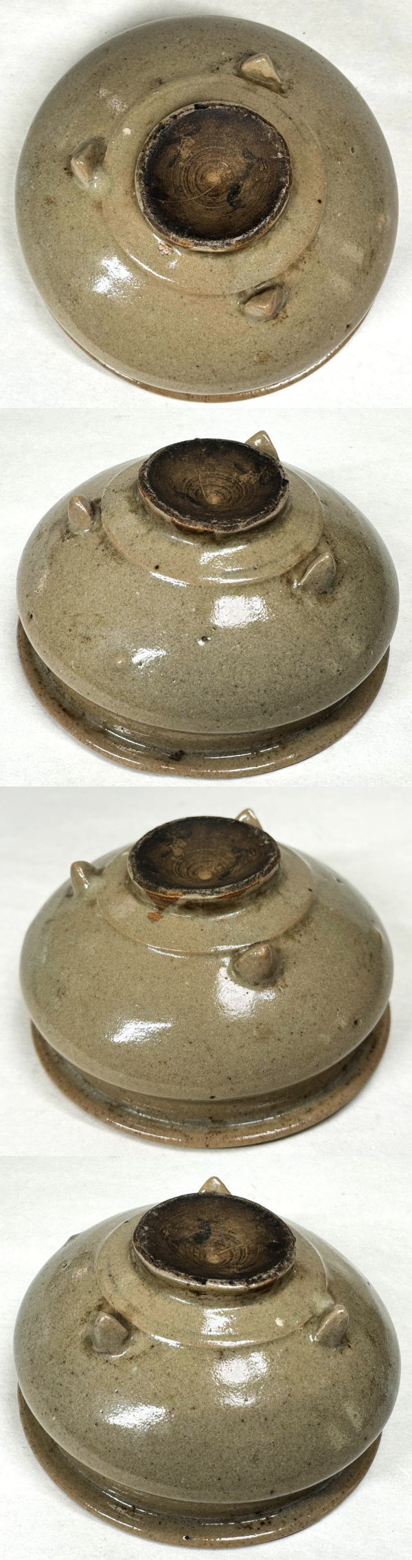 送料無料】唐物 明時代『 米色青磁香炉 龍泉窯 』 竜泉窯時代物 無傷